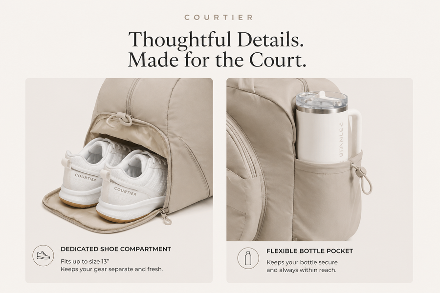Dedicated paddle compartment on the Courtier Court Duffel